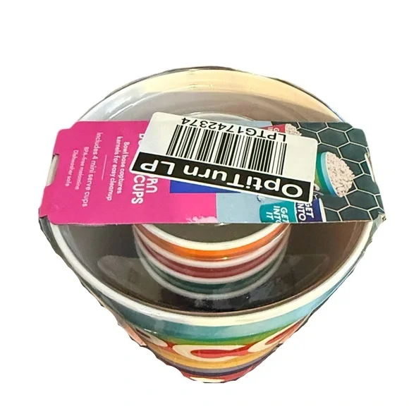 Tabitha Brown for Target - 5pc Colorful Popcorn Bowl & Cups Set. - Picture 2 of 8